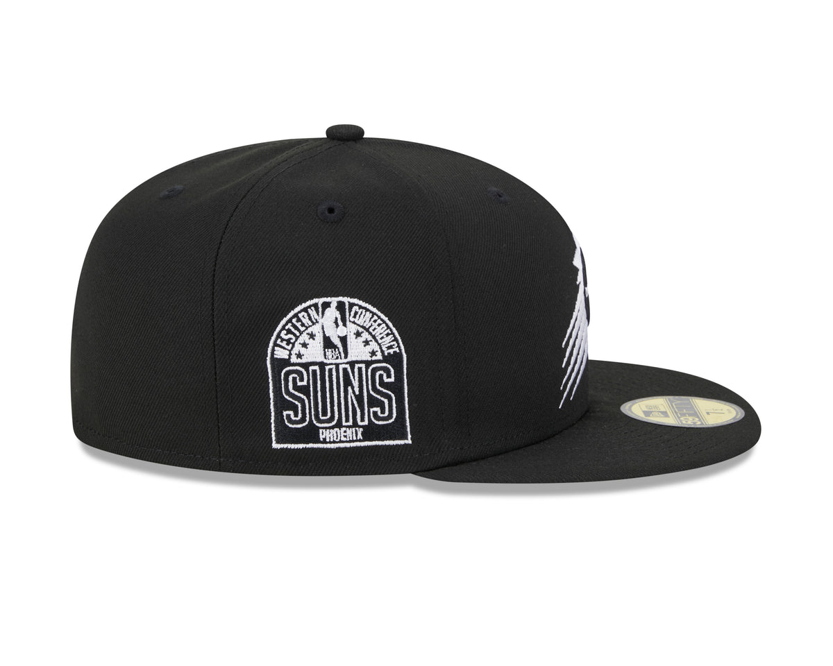 NBA Phoenix Suns New Era Side Patch Black & White 59FIFTY Fitted Hat- Black