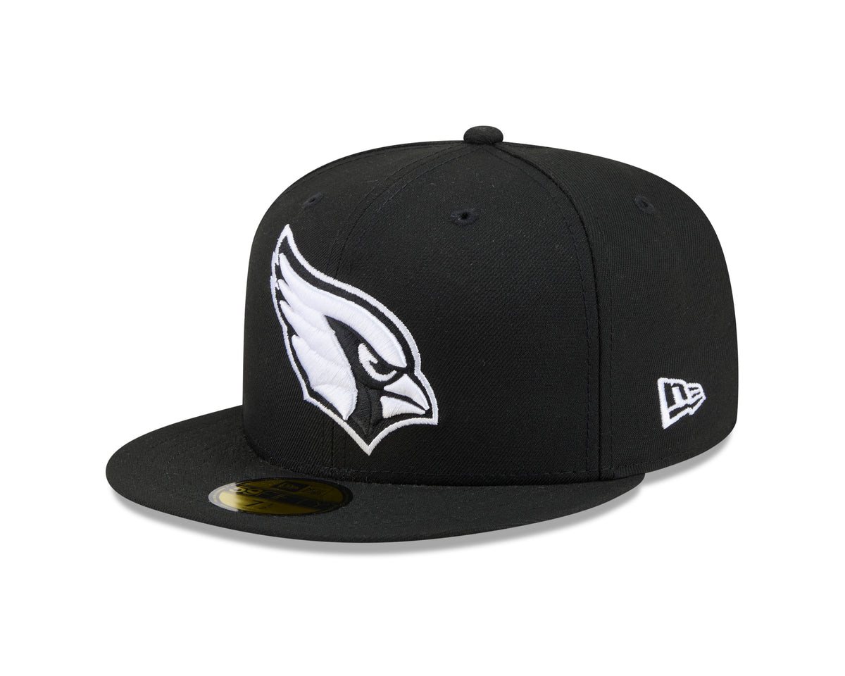 NFL Arizona Cardinals New Era Side Patch Black & White 59FIFTY Fitted Hat - Black