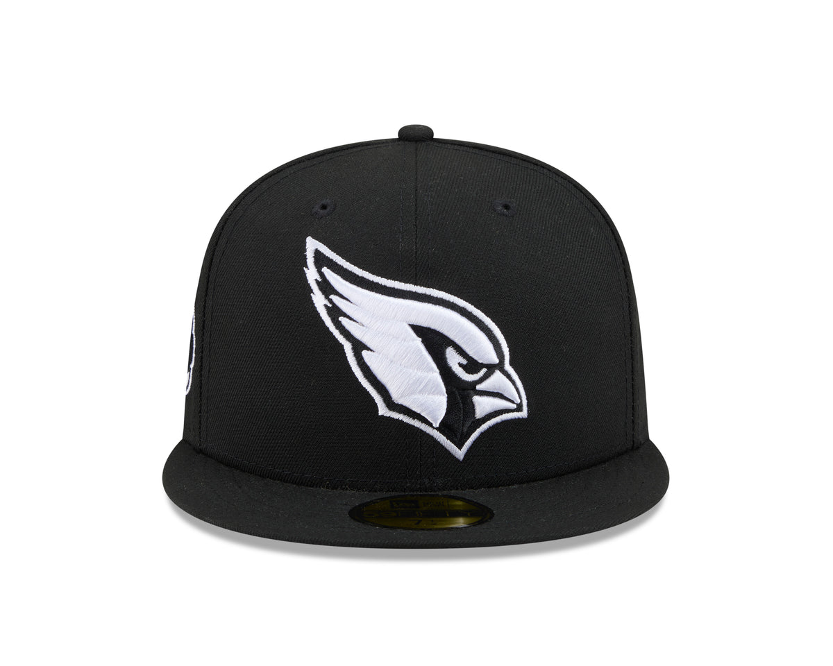 NFL Arizona Cardinals New Era Side Patch Black & White 59FIFTY Fitted Hat - Black