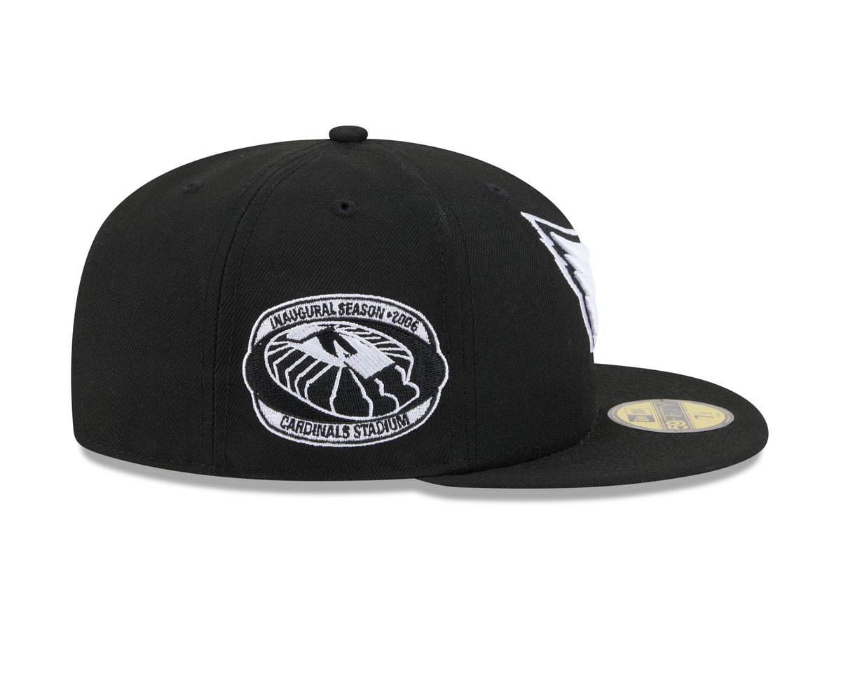 NFL Arizona Cardinals New Era Side Patch Black & White 59FIFTY Fitted Hat - Black