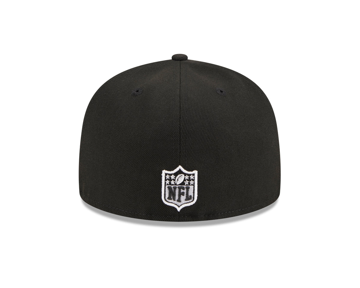NFL New England Patriots New Era Side Patch Black & White 59FIFTY Fitted Hat- Black
