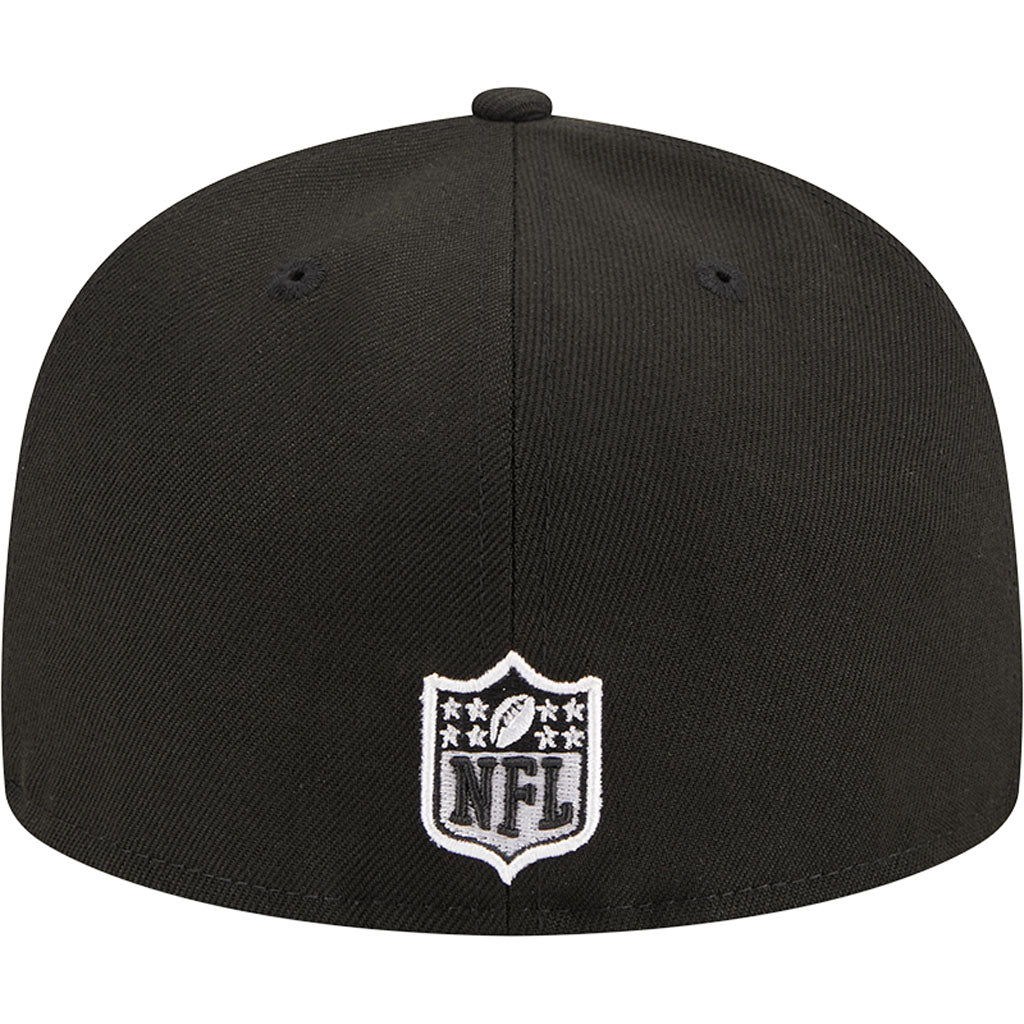 NFL Las Vegas Raiders New Era Side Patch Black & White 59FIFTY Fitted Hat - Black
