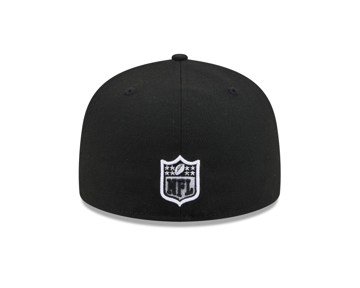 NFL Pittsburgh Steelers New Era Side Patch Black & White 59FIFTY Fitted Hat- Black