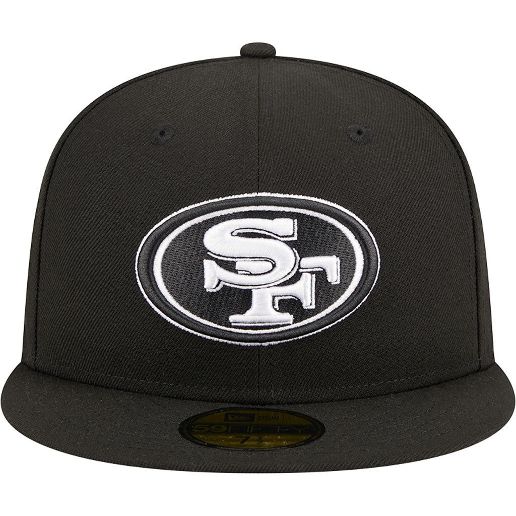 NFL San Francisco 49ers New Era Side Patch Black & White 59FIFTY Fitted Hat - Black