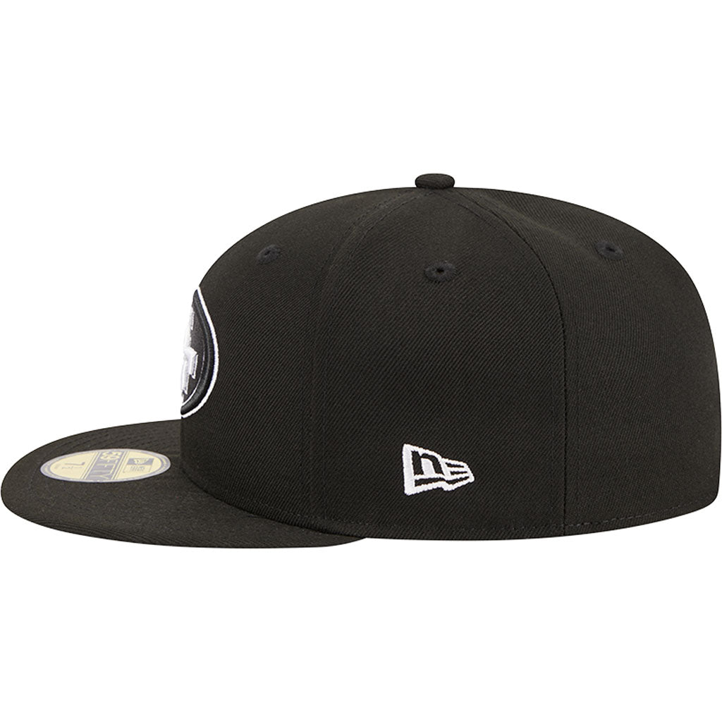 NFL San Francisco 49ers New Era Side Patch Black & White 59FIFTY Fitted Hat - Black