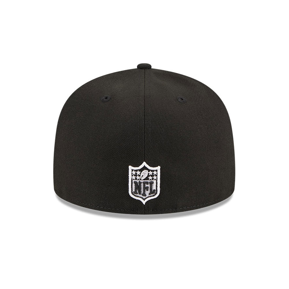 NFL Philadelphia Eagles New Era Side Patch Black & White 59FIFTY Fitted Hat- Black
