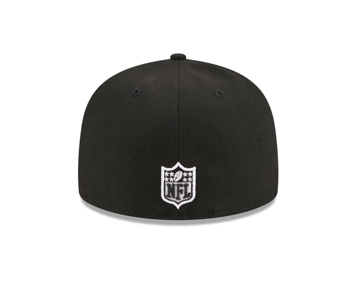 NFL Chicago Bears New Era Side Patch Black & White 59FIFTY Fitted Hat- Black