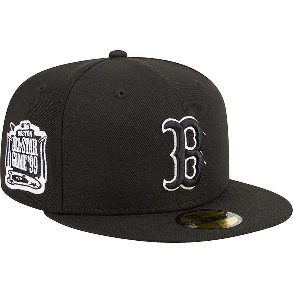MLB Boston Red Sox New Era Side Patch Black & White 59FIFTY Fitted Hat - Black