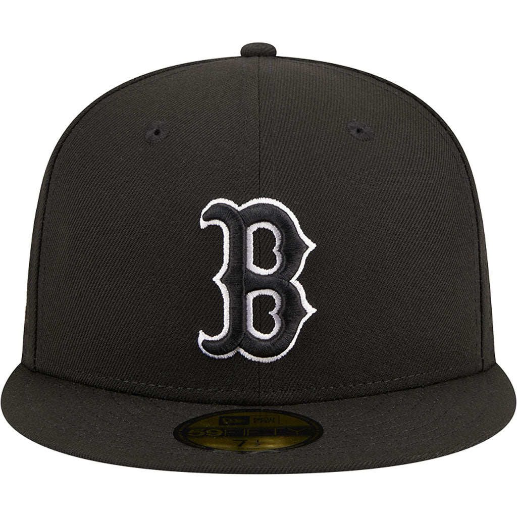 MLB Boston Red Sox New Era Side Patch Black & White 59FIFTY Fitted Hat - Black