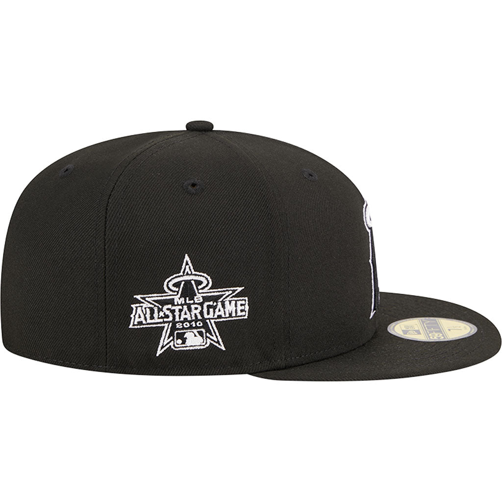 MLB Los Angeles Angels New Era Side Patch Black & White 59FIFTY Fitted Hat - Black