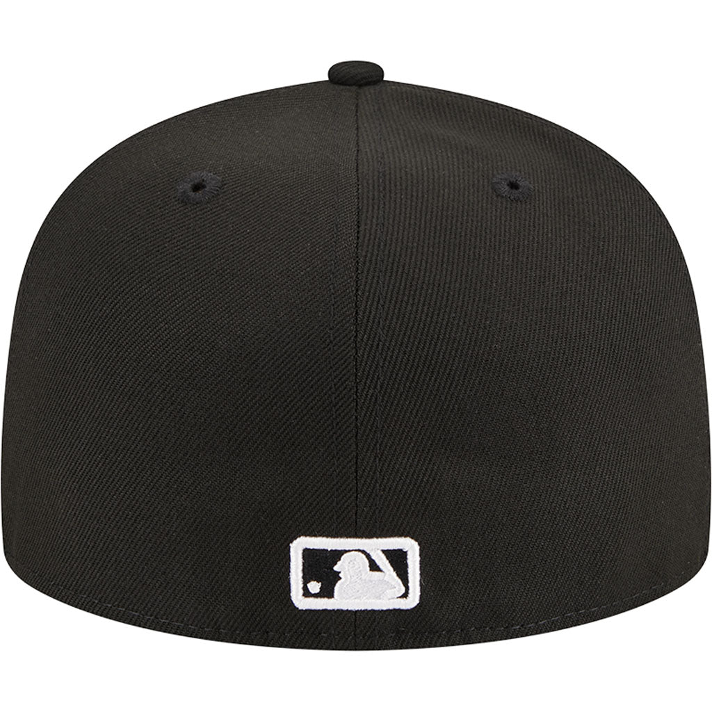 MLB Los Angeles Angels New Era Side Patch Black & White 59FIFTY Fitted Hat - Black