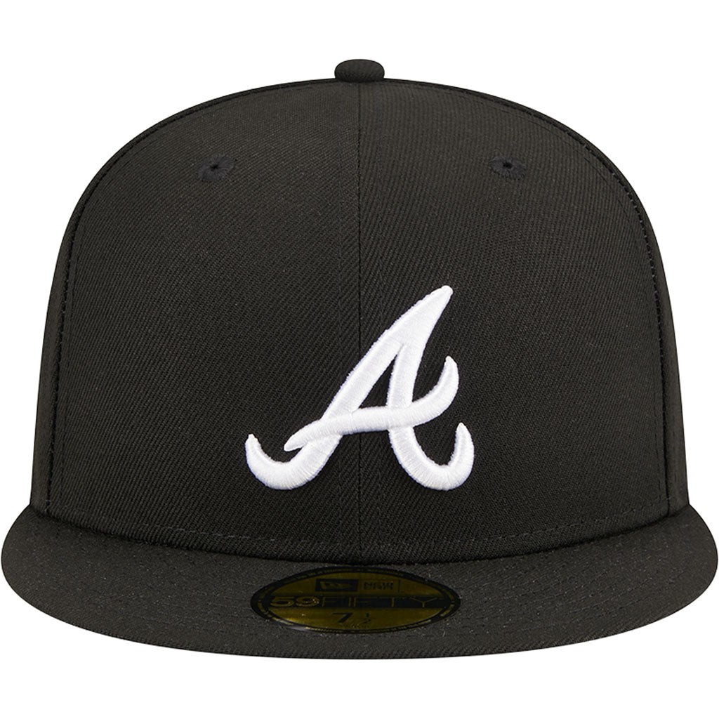 MLB Atlanta Braves New Era Side Patch Black & White 59FIFTY Fitted Hat - Black