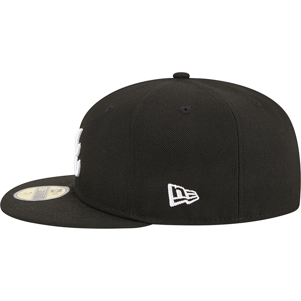 MLB Atlanta Braves New Era Side Patch Black & White 59FIFTY Fitted Hat - Black