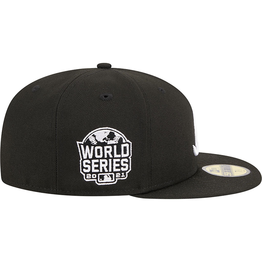 MLB Atlanta Braves New Era Side Patch Black & White 59FIFTY Fitted Hat - Black