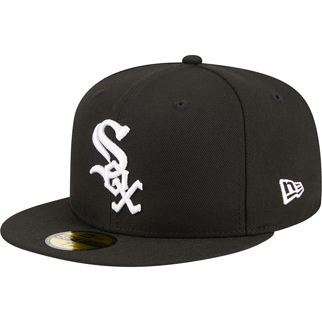 MLB Chicago White Sox New Era Side Patch Black & White 59FIFTY Fitted Hat - Black