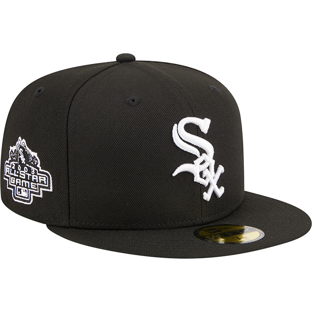 MLB Chicago White Sox New Era Side Patch Black & White 59FIFTY Fitted Hat - Black