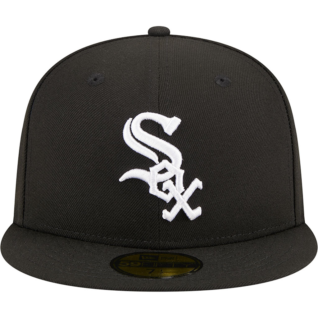MLB Chicago White Sox New Era Side Patch Black & White 59FIFTY Fitted Hat - Black