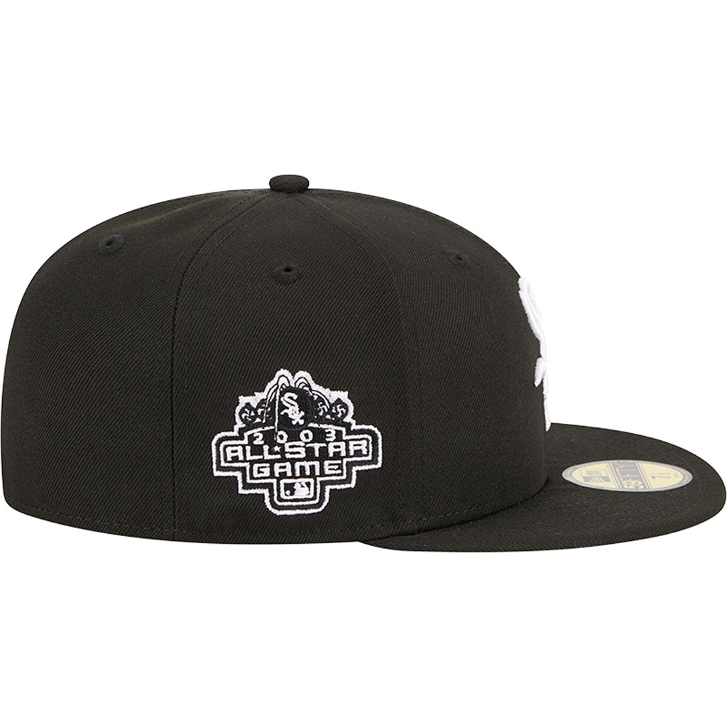 MLB Chicago White Sox New Era Side Patch Black & White 59FIFTY Fitted Hat - Black
