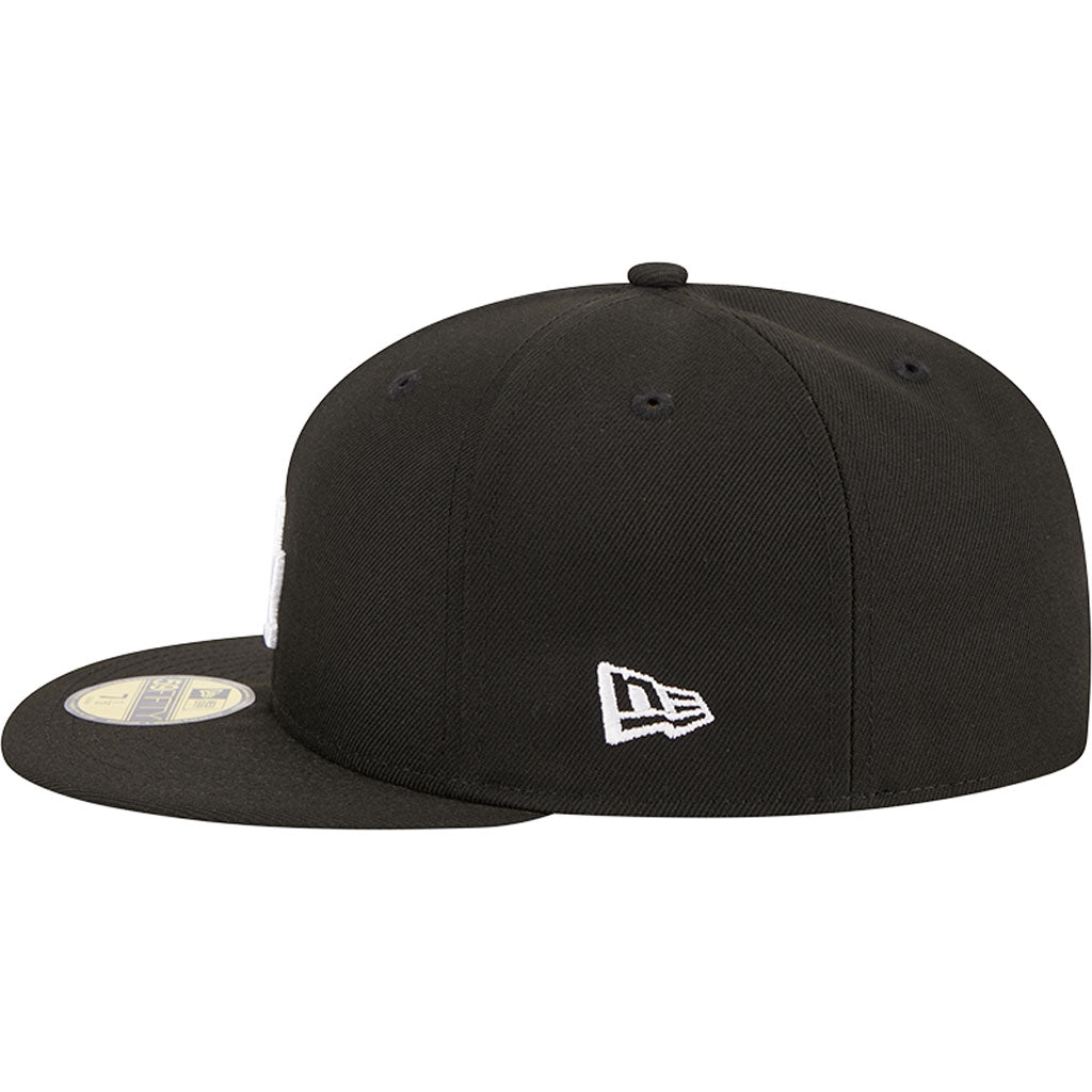 MLB Los Angeles Dodgers New Era Side Patch Black & White 59FIFTY Fitted Hat - Black