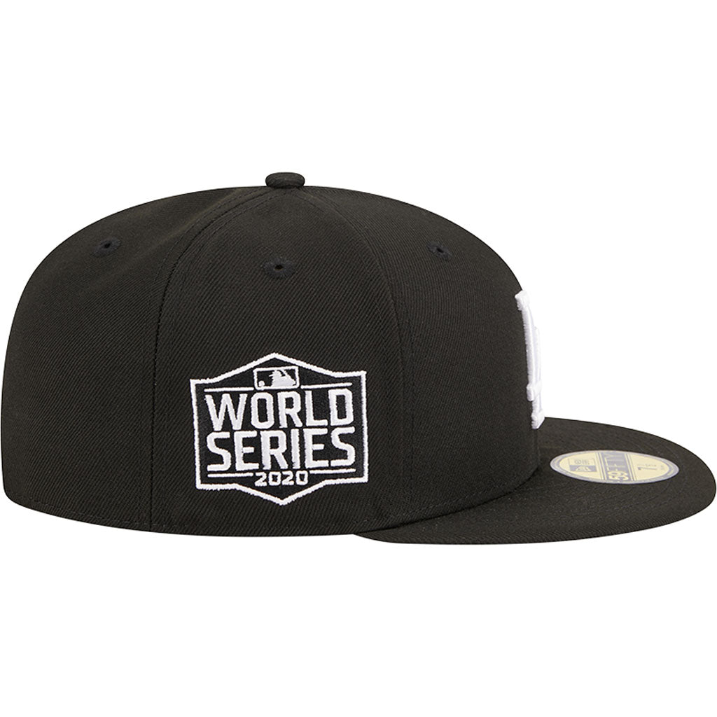 MLB Los Angeles Dodgers New Era Side Patch Black & White 59FIFTY Fitted Hat - Black