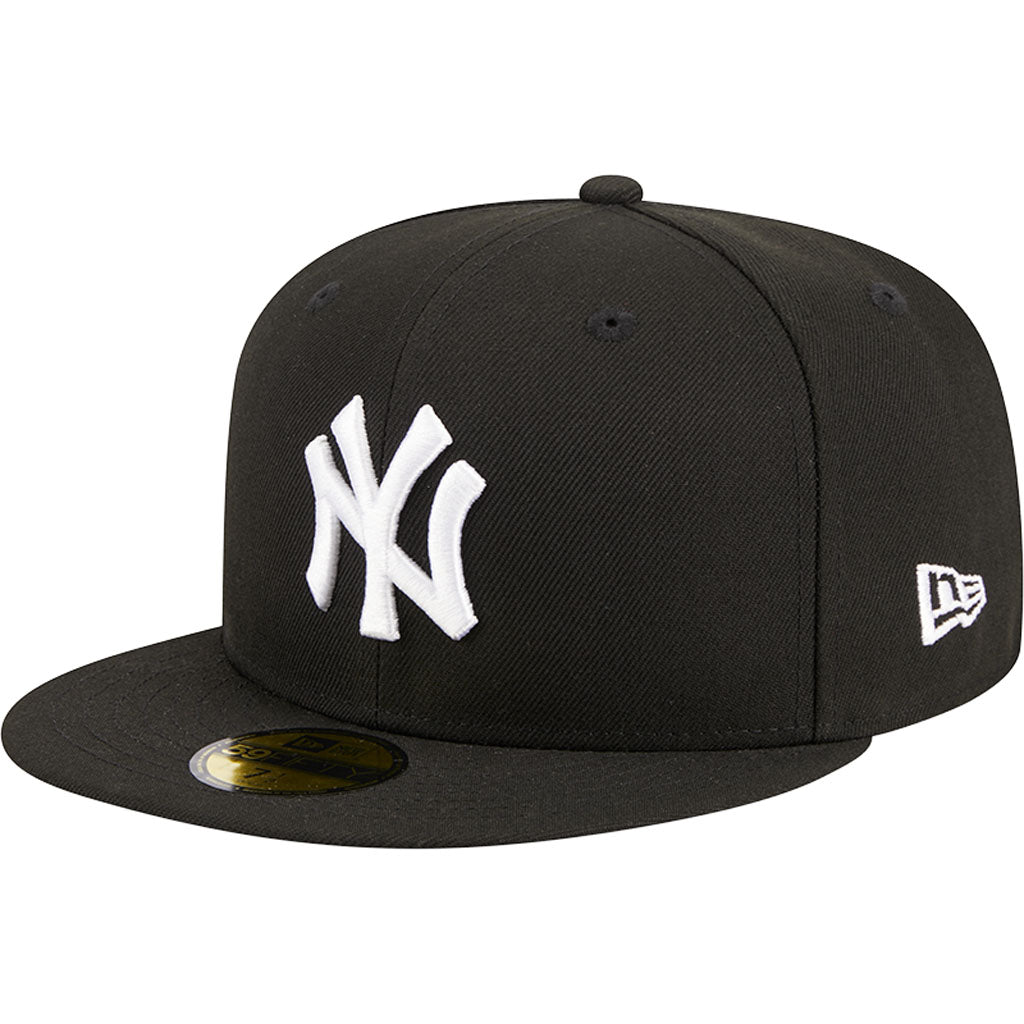 MLB New York Yankees New Era Side Patch Black & White 59FIFTY Fitted Hat - Black