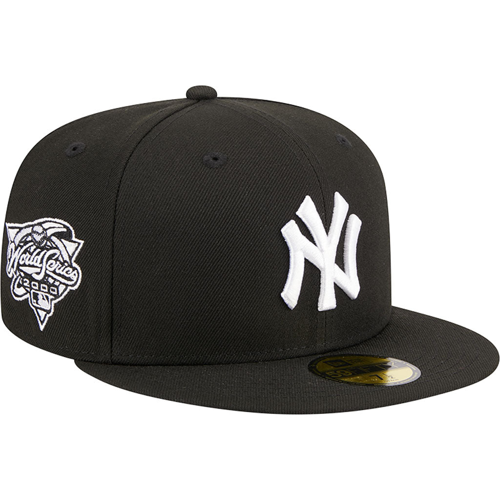 MLB New York Yankees New Era Side Patch Black & White 59FIFTY Fitted Hat - Black