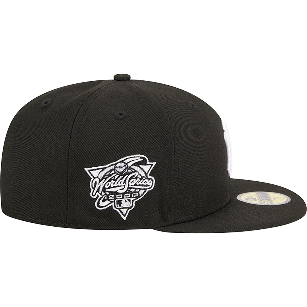 MLB New York Yankees New Era Side Patch Black & White 59FIFTY Fitted Hat - Black