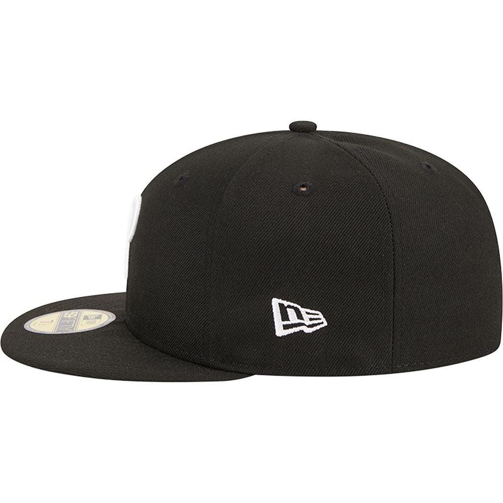 MLB Philadelphia Phillies New Era Side Patch Black & White 59FIFTY Fitted Hat - Black