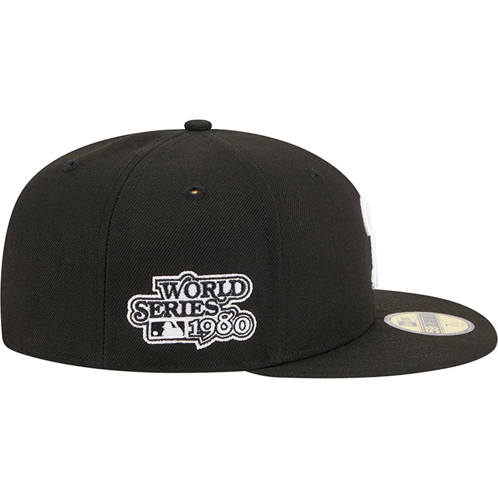 MLB Philadelphia Phillies New Era Side Patch Black & White 59FIFTY Fitted Hat - Black