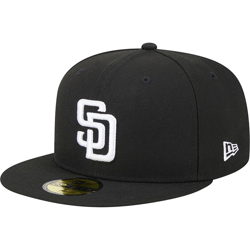 MLB San Diego Padres New Era Side Patch Black & White 59FIFTY Fitted Hat - Black