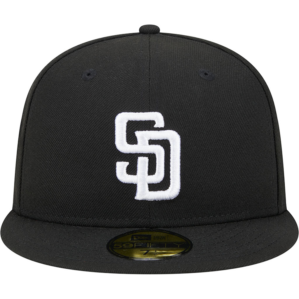 MLB San Diego Padres New Era Side Patch Black & White 59FIFTY Fitted Hat - Black