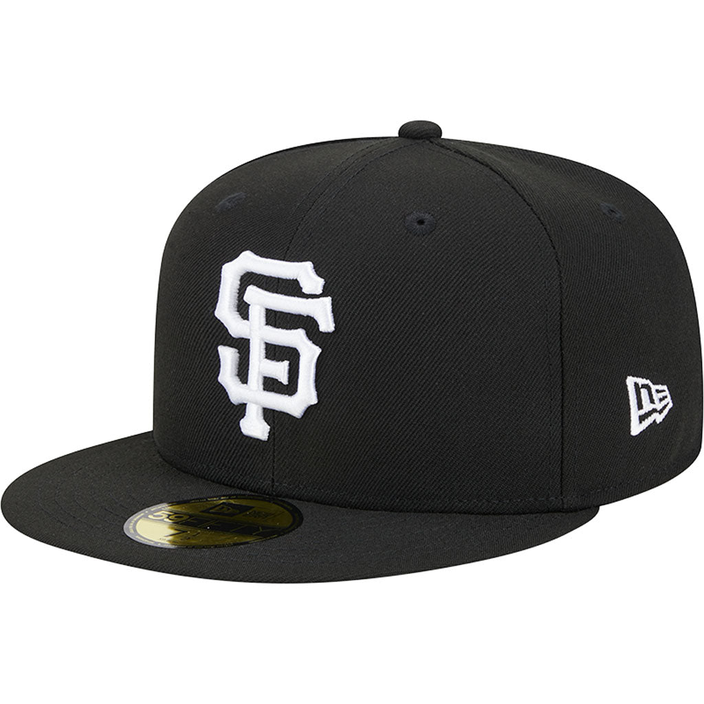 MLB San Francisco Giants New Era Side Patch Black & White 59FIFTY Fitted Hat - Black