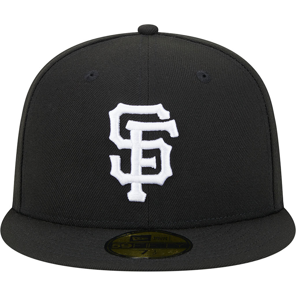 MLB San Francisco Giants New Era Side Patch Black & White 59FIFTY Fitted Hat - Black