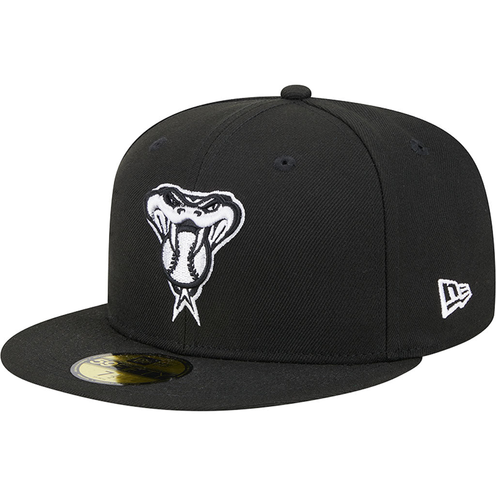MLB Arizona Diamondbacks New Era Snakehead Side Patch Black & White 59FIFTY Fitted Hat - Black