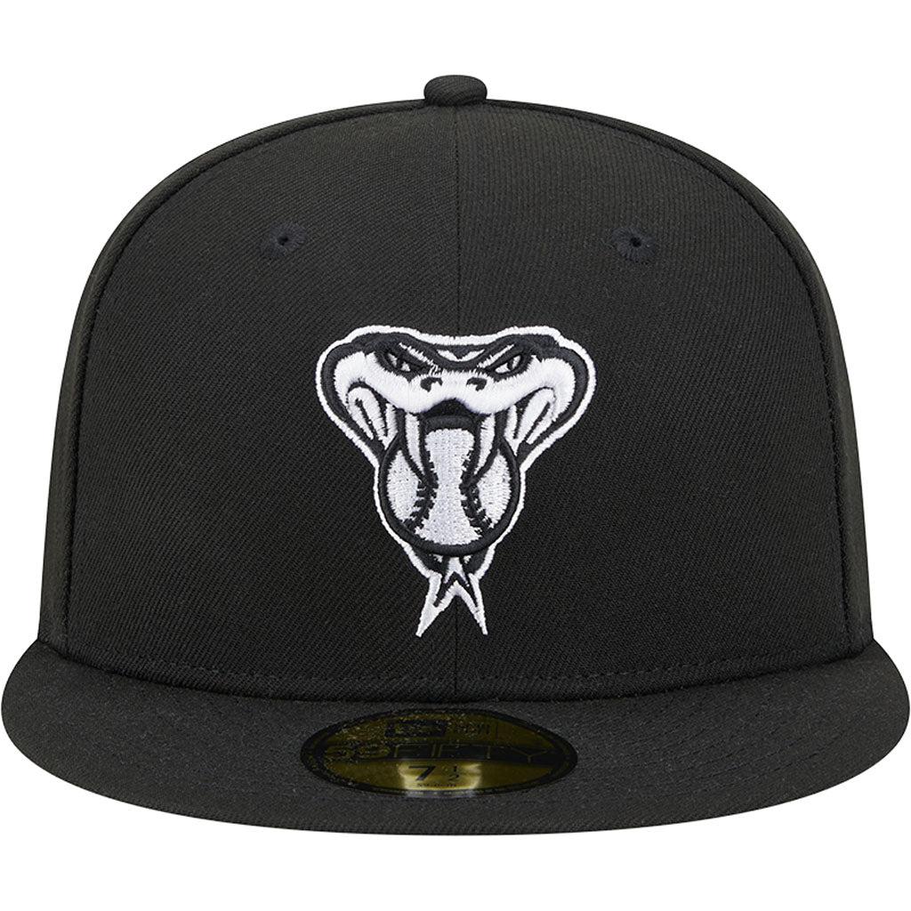 MLB Arizona Diamondbacks New Era Snakehead Side Patch Black & White 59FIFTY Fitted Hat - Black