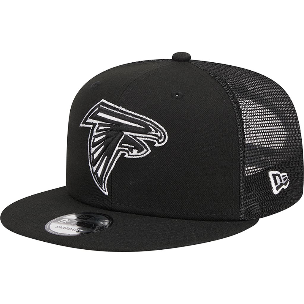NFL Atlanta Falcons New Era Black & White 9FIFTY Snapback Trucker Hat - Black
