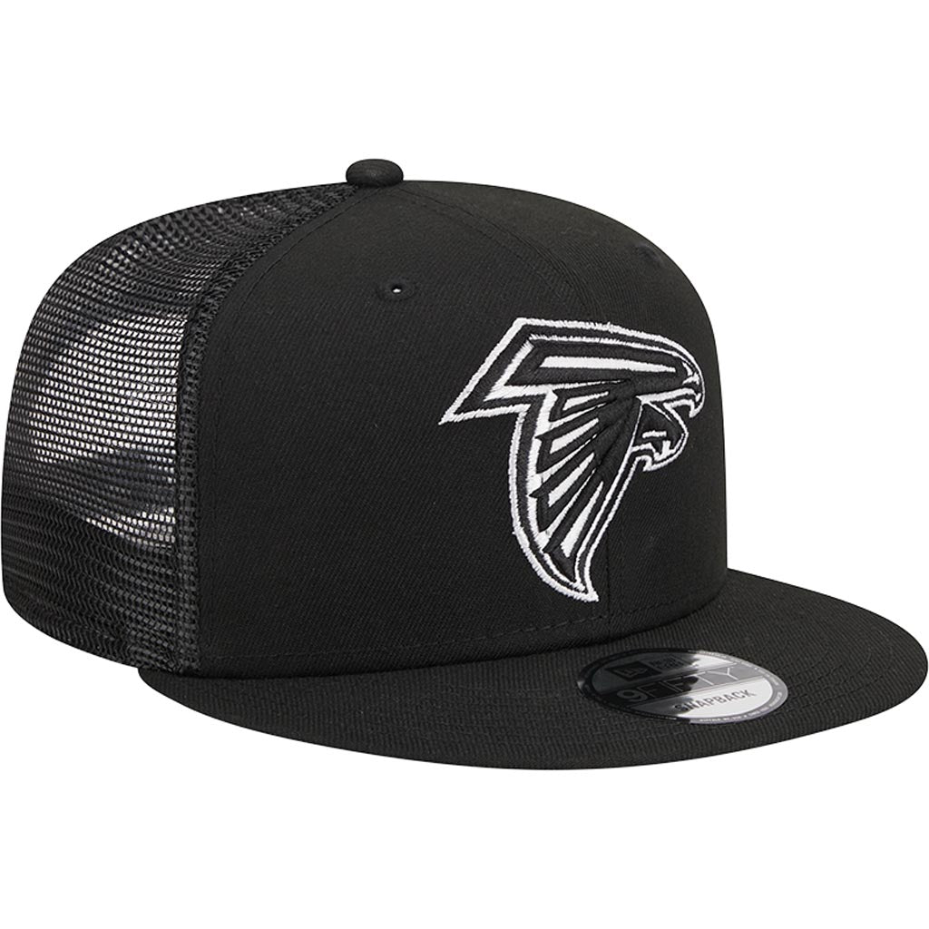 NFL Atlanta Falcons New Era Black & White 9FIFTY Snapback Trucker Hat - Black