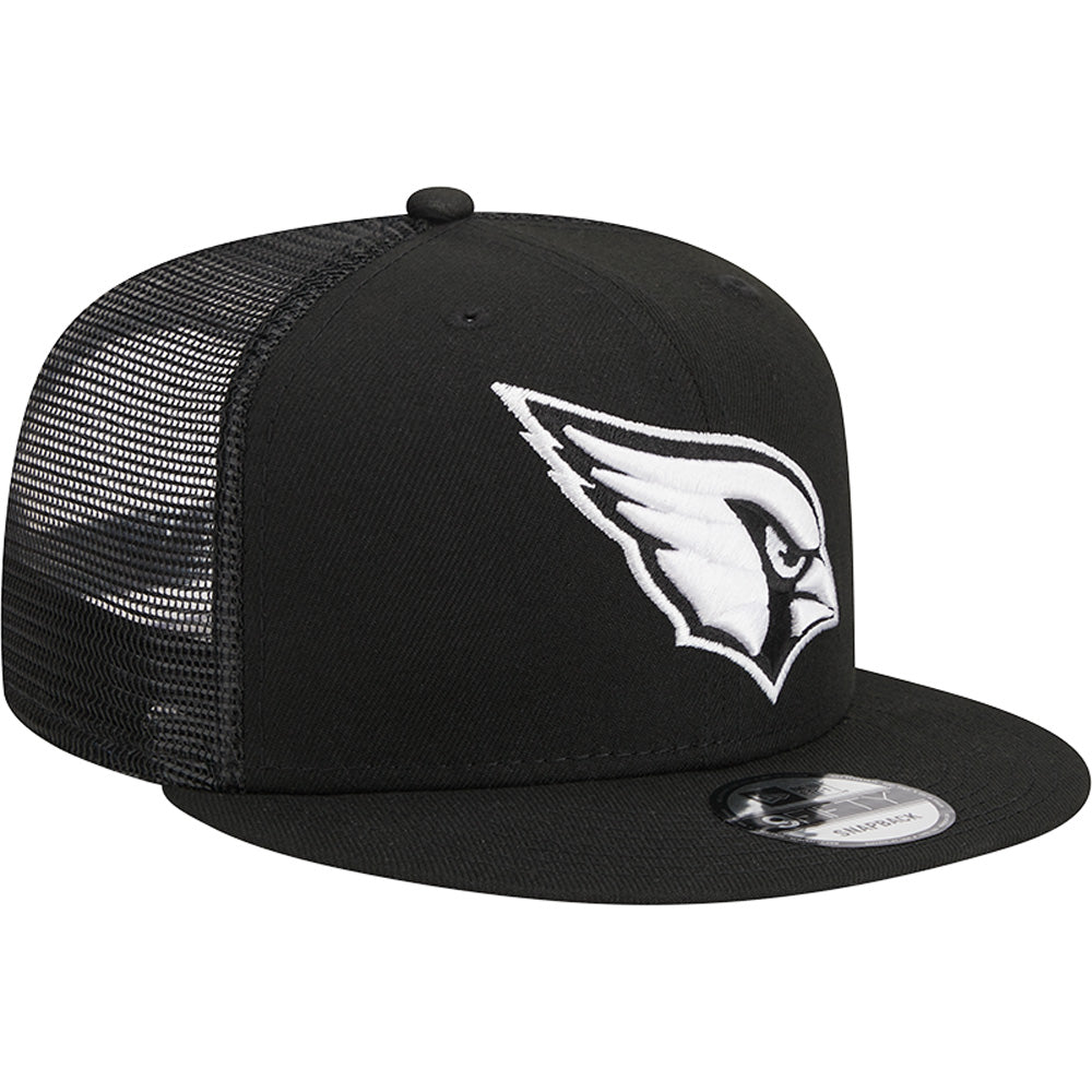 NFL Arizona Cardinals New Era Black &amp; White Trucker 9FIFTY Snapback Hat - Black