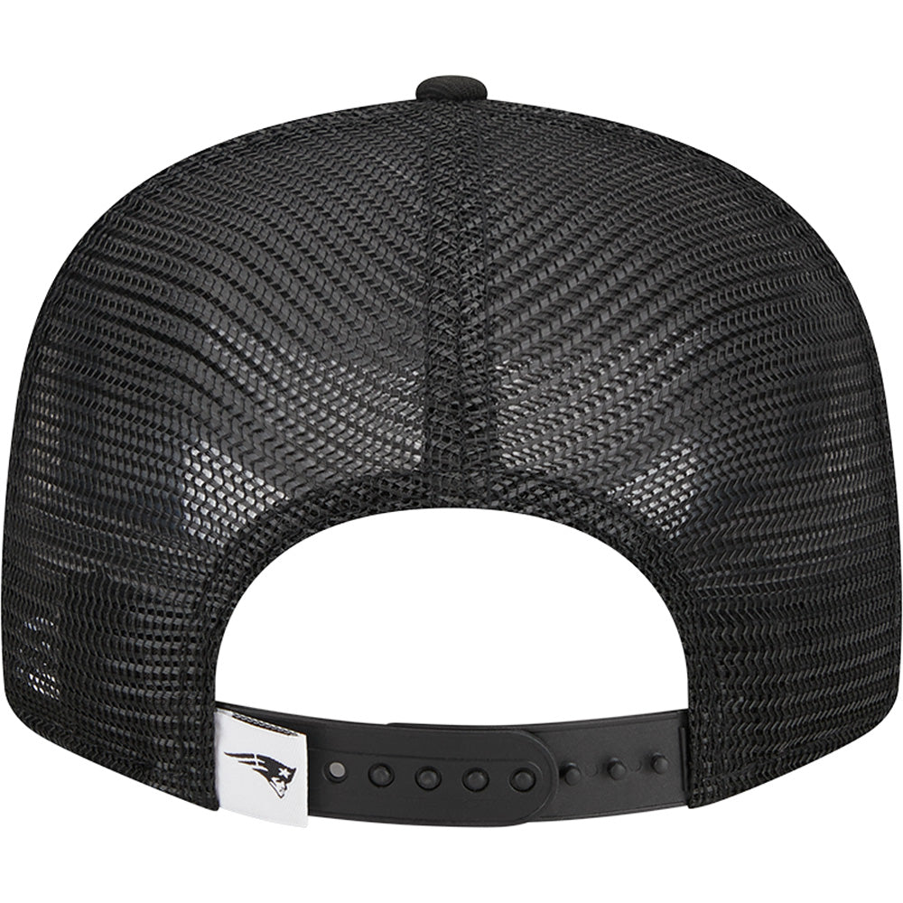 NFL New England Patriots New Era Black &amp; White Trucker 9FIFTY Snapback Hat - Black