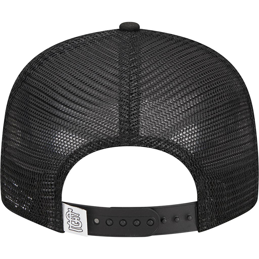 MLB St. Louis Cardinals New Era Black & White 9FIFTY Snapback Trucker Hat - Black