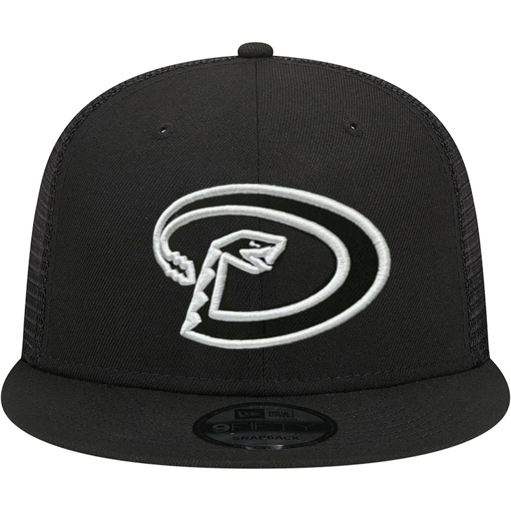 MLB Arizona Diamondbacks New Era Throwback "D" Black & White 9FIFTY Snapback Trucker Hat - Black
