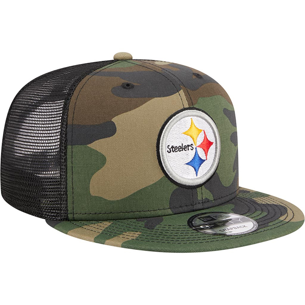 NFL Pittsburgh Steelers New Era Mesh Trucker 9FIFTY Snapback Hat - Camo