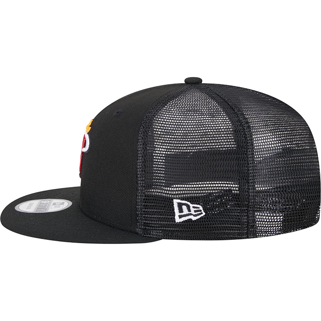 NBA Miami Heat New Era OTC Trucker 9FIFTY Snapback Hat - Black