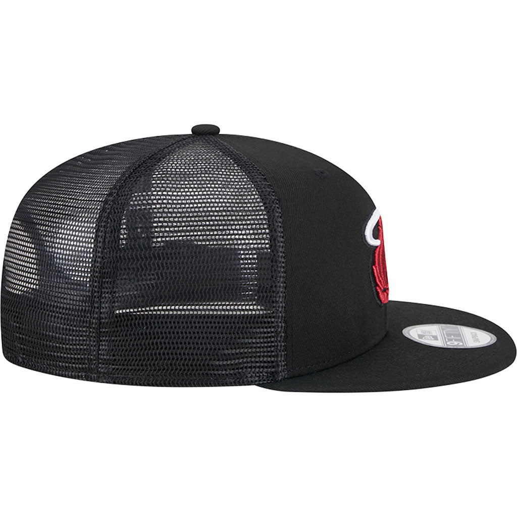 NBA Miami Heat New Era OTC Trucker 9FIFTY Snapback Hat - Black