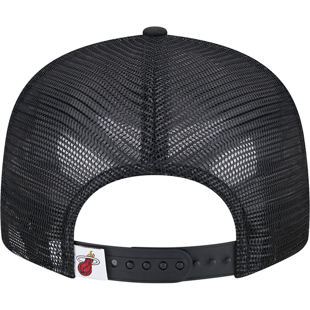 NBA Miami Heat New Era OTC Trucker 9FIFTY Snapback Hat - Black