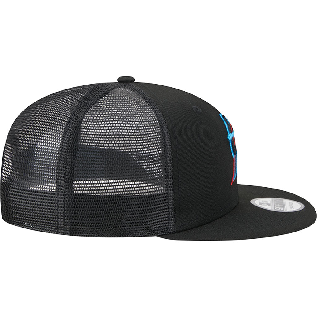 MLB Miami Marlins New Era OTC Trucker 9FIFTY Snapback Hat - Black