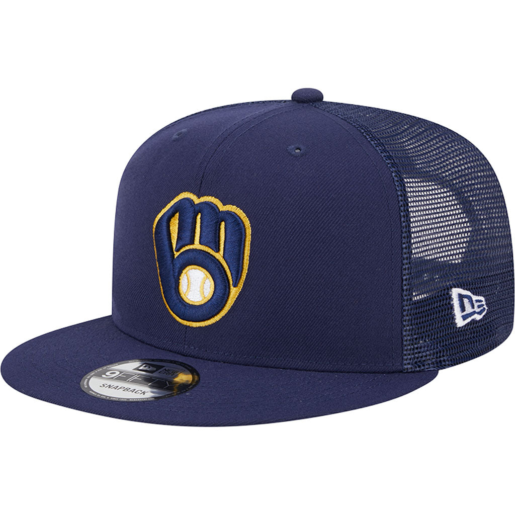 MLB Milwaukee Brewers New Era OTC Trucker 9FIFTY Snapback Hat - Navy