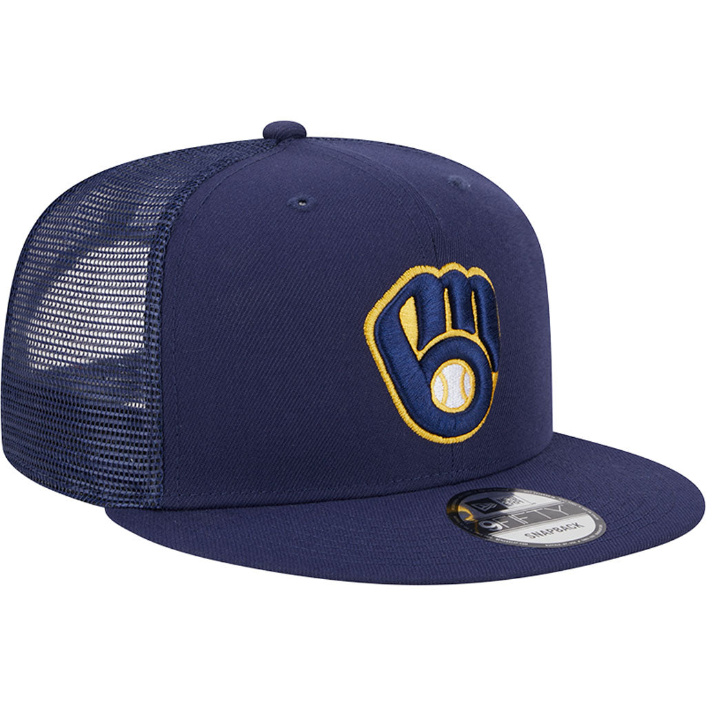 MLB Milwaukee Brewers New Era OTC Trucker 9FIFTY Snapback Hat - Navy