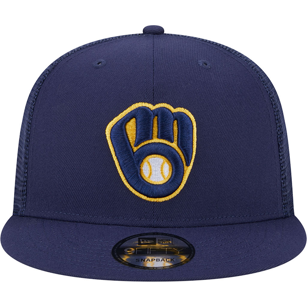 MLB Milwaukee Brewers New Era OTC Trucker 9FIFTY Snapback Hat - Navy