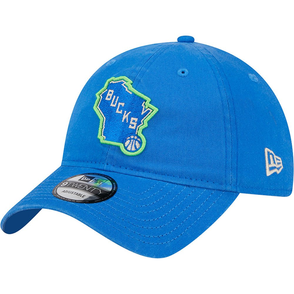 NBA Milwaukee Bucks New Era 2023/24 City Edition Alternate 9TWENTY Adjustable Hat - Blue